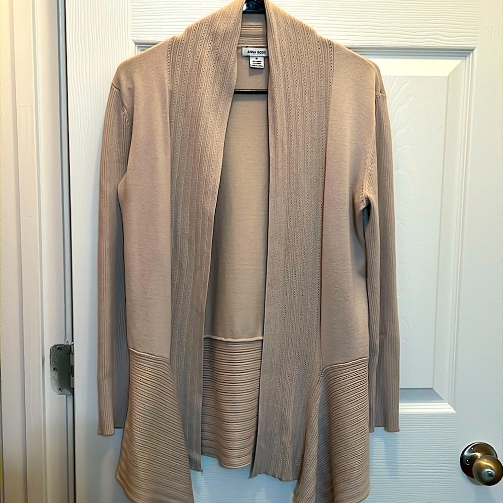 Anna Rose Beige Cardigan EUC